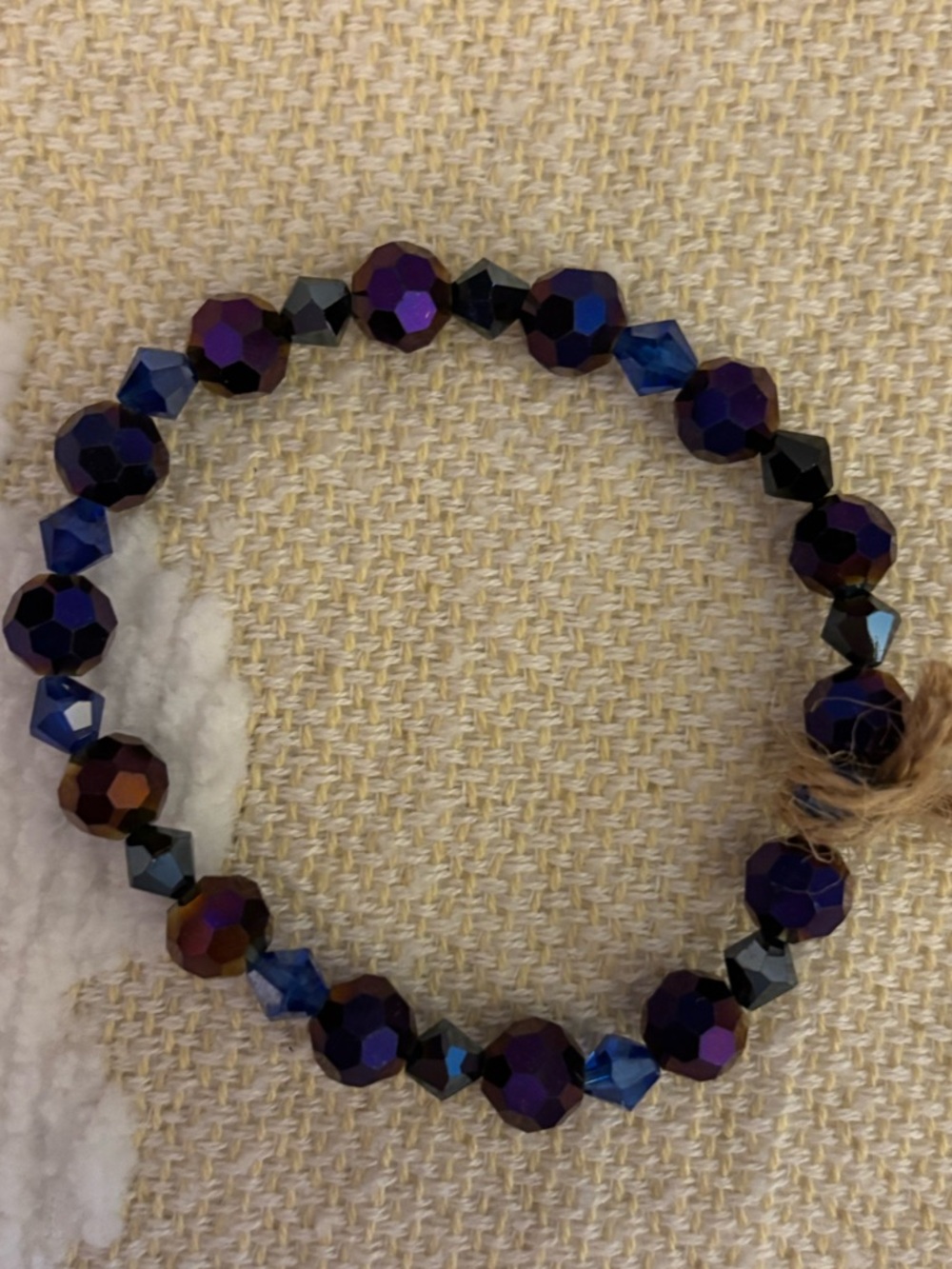 Iridescent Purple & Blue Faceted Bead Stretch Bracelet